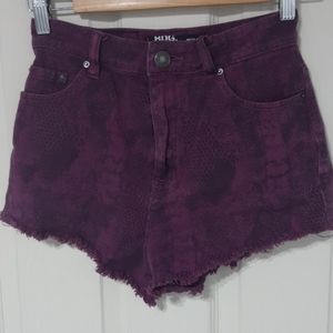 Purple jean shorts